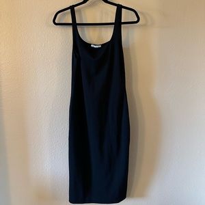 Zara black midi bodycon dress - L